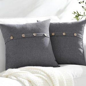 Decorative Throw Pillow Covers Cases Accent Cottage Farmhouse Decor Grey Gray